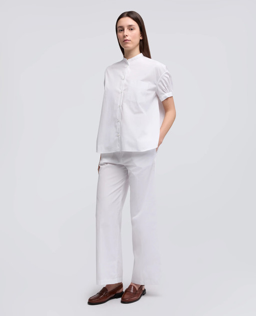 Aspesi - Pantalone donna in popeline di cotone bianco