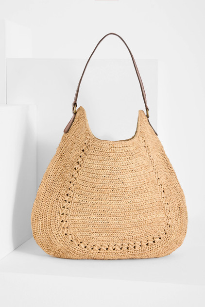 Ibeliv - Borsa hobo Meva in rafia tea