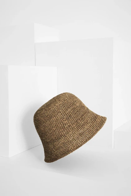 Ibeliv - Cappello Andao in rafia dark tea
