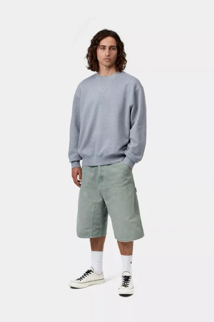 Carhartt - Felpa Caspian Sweatshirt Shady Blue Heather Garment dyed