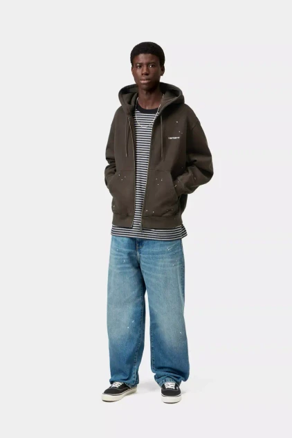 Carhartt - Felpa Hooded Painter Jacket Tobacco Destroy wash splatter
