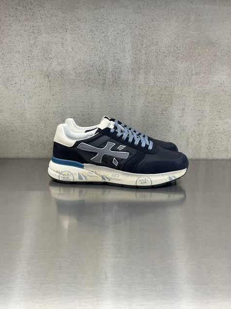 Premiata - Sneakers Mick in pelle e tessuto tecnico blu