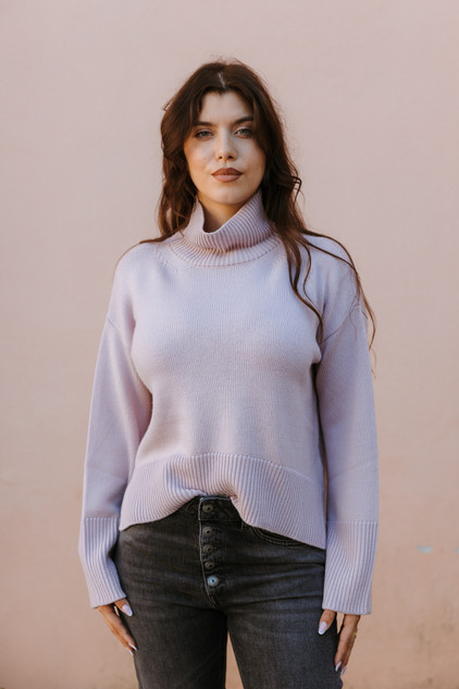 Dondup - Maglia dolcevita over in lana color rosa