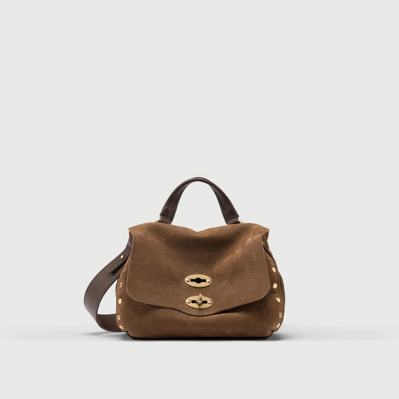 Zanellato - Borsa Postina Jones baby in nabuk brown tartufo di Norcia