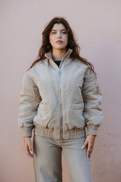 Duno - Bomber Minde in tessuto tecnico beige