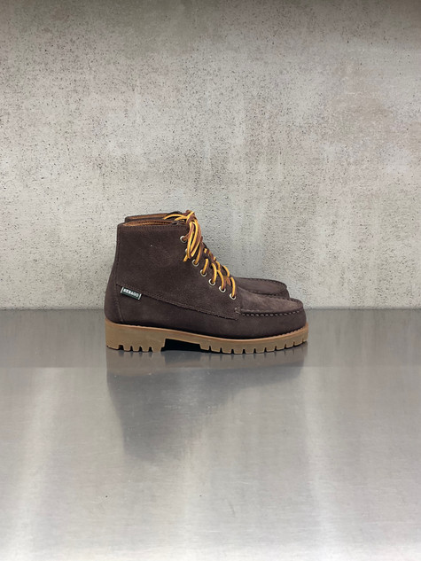 Sebago - Polacco Tala Mid stringato in camoscio marrone da donna  Dk brown - brown seal