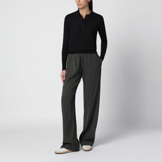 Golden Goose - Polo da donna in lana merino di colore nera
