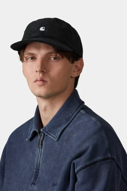 Carhartt - Berretto Harlem in velluto Black / White