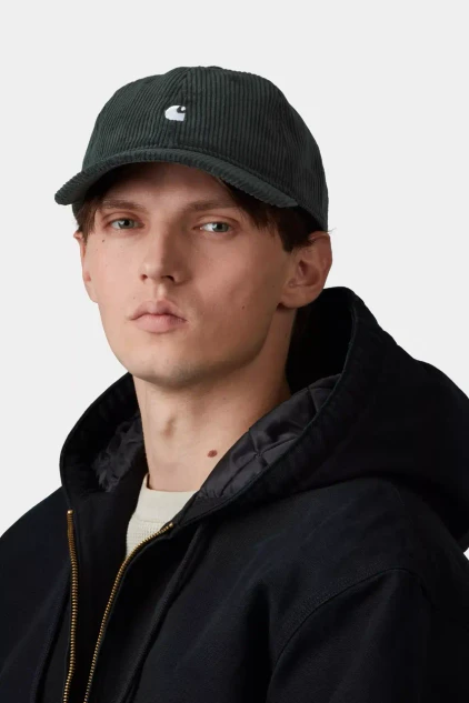 Carhartt - Berretto Harlem in velluto Raven / White