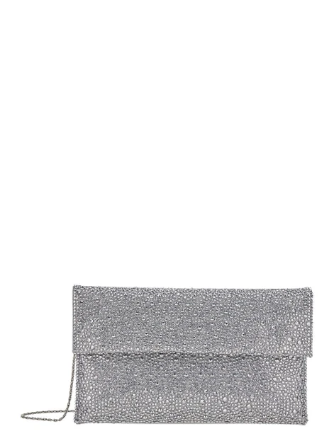 Twenty Fourhaitch - Pochette Carena argento con cristalli all-over
