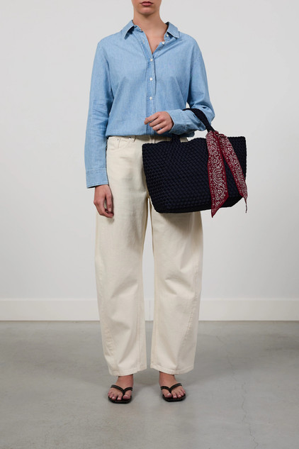 Marrea - Borsa tessuta a mano in neoprene Media Blu Almost Midnight