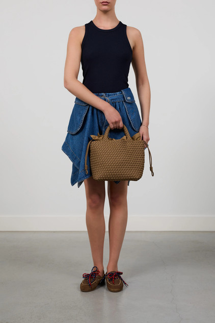 Marrea - Borsa tessuta a mano in neoprene Midi Retro Sand