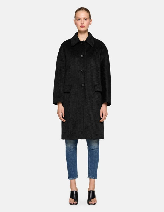 Dondup - Cappotto monopetto in panno nero