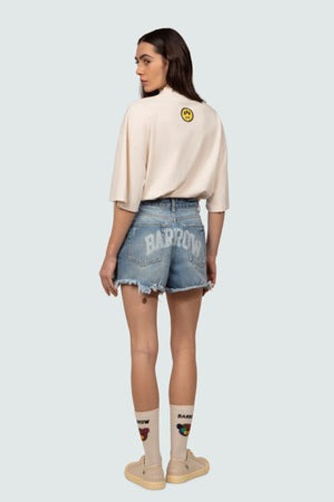 Barrow - Shorts in denim Stone Washed Print