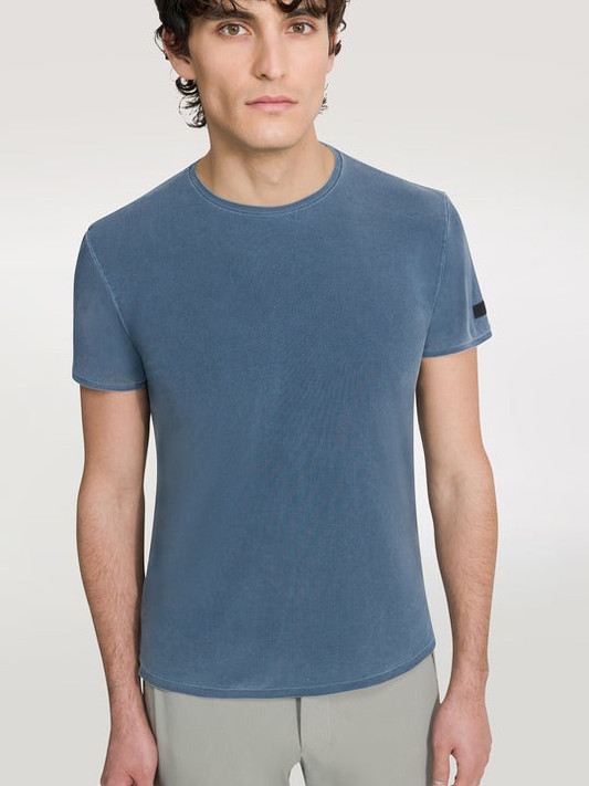 RRD - T-shirt uomo Techno Wash Rib a costine orizzontali in jersey delavè