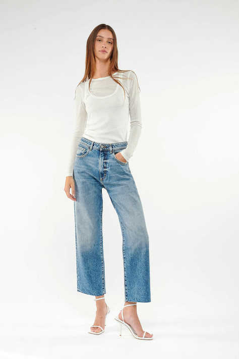 Icon Denim - Jeans Jill slim regular lavaggio blu medio