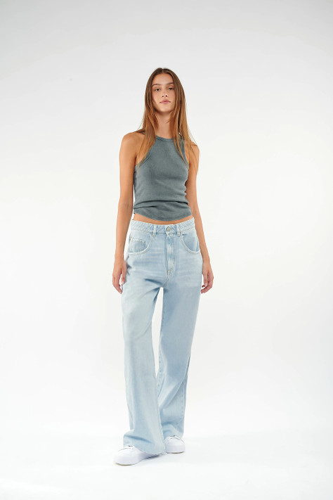 Icon Denim - Jeans Poppy wide leg lavaggio blu chiaro