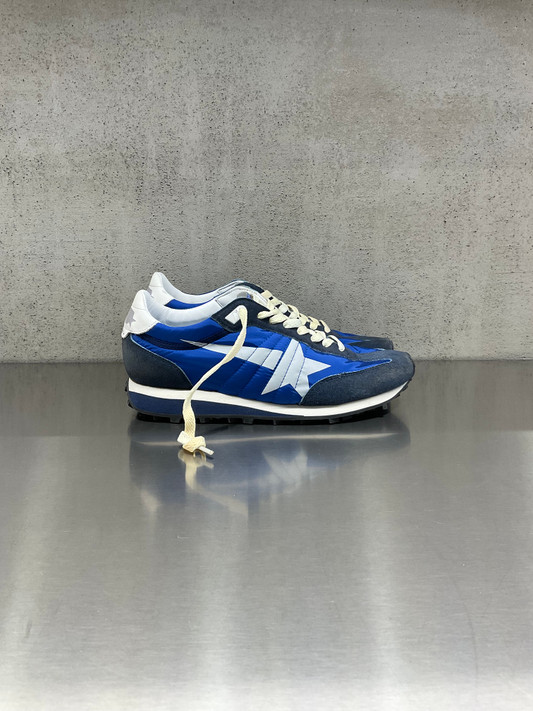Golden Goose - Marathon uomo con tomaia in suede e nylon bluette e stella bianca