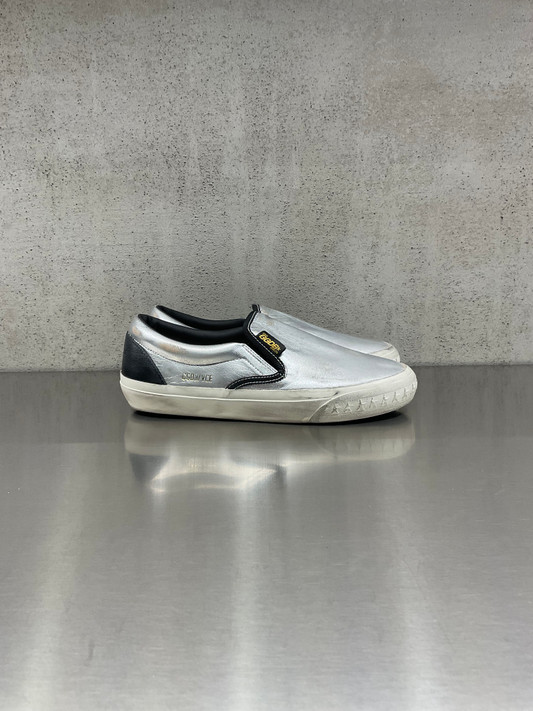 Golden Goose - VCE Penstar donna in pelle laminata argento con talloncino nero