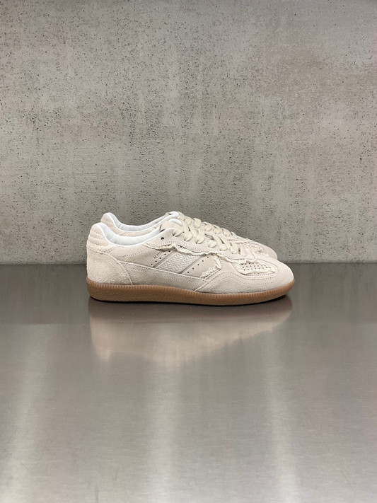 Alohas - Sneakers Tb.490 in suede crema con dettagli in pizzo