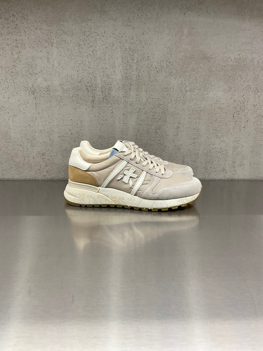 Premiata - Sneakers Lander 7200 in pelle e tessuto tecnico beige
