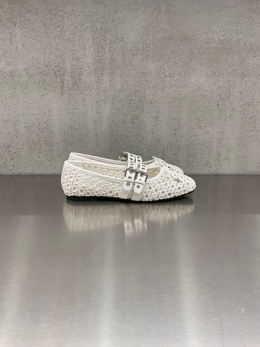 Loafer - Ballerina Anna intrecciata color bianco