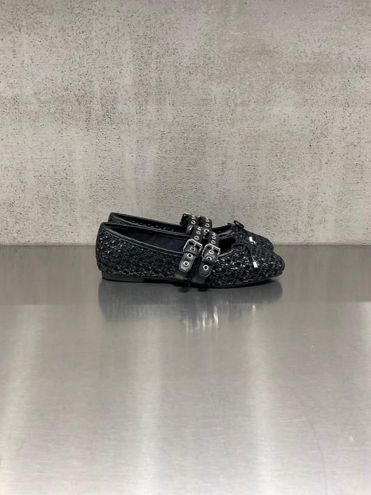 Loafer - Ballerina Anna intrecciata color nera