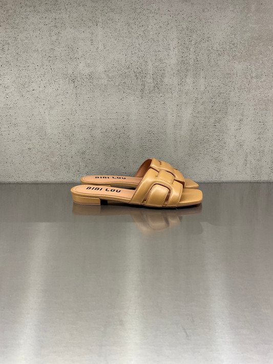 Bibi Lou - Ciabattina Holly Flat in pelle cuoio