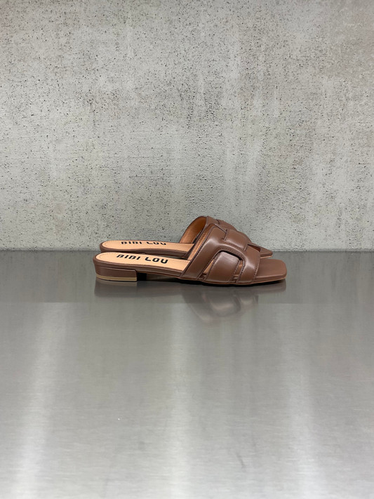 Bibi Lou - Ciabattina Holly Flat in pelle testa di moro