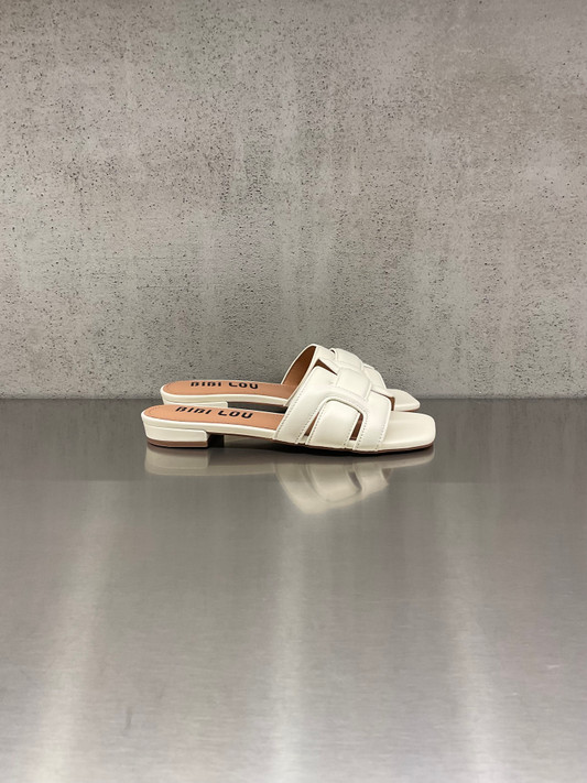 Bibi Lou - Ciabattina Holly Flat in pelle avorio