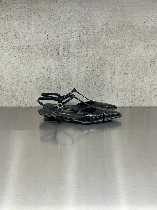Sergio Levantesi - Ballerina Fiamma in pelle laserata effetto pitone nera