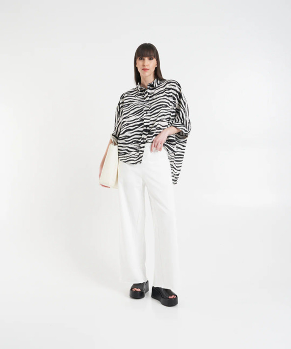 8PM - Pantalone Badrutt in felpa di cotone latte