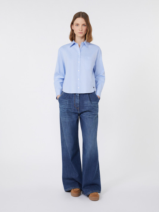 Max Mara Weekend - Camicia Nuoro in oxford di cotone azzurra Max Mara Weekend - Camicia Nuoro in oxford di cotone azzurra