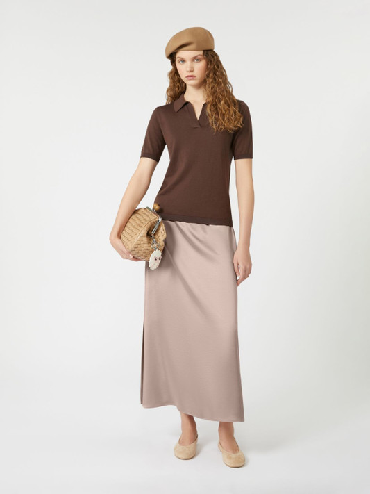 Max Mara Weekend - Polo Roncolo in seta e cotone cioccolato Max Mara Weekend - Polo Roncolo in seta e cotone cioccolato