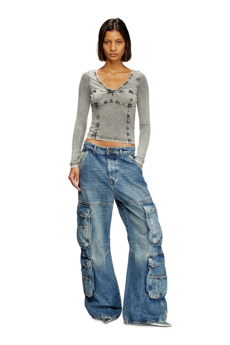 Diesel - Relaxed jeans D-Sire 0nlax cargo lavaggio blu medio Diesel - Relaxed jeans D-Sire 0nlax cargo lavaggio blu medio