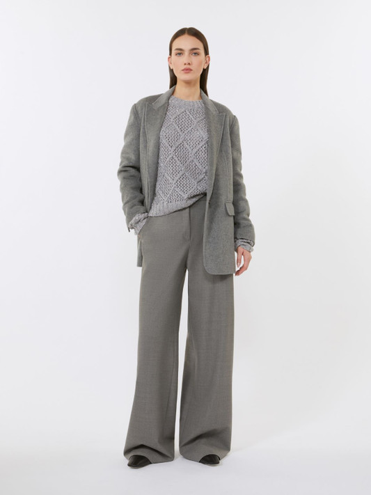 Max Mara Studio - Maglia boxy Ellade in lana e cachemire con paillette grigia Max Mara Studio - Maglia boxy Ellade in lana e cachemire con paillette grigia