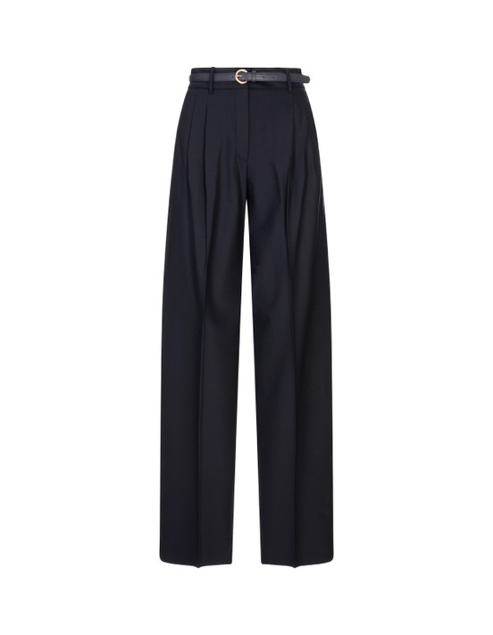 Max Mara Studio - Pantalone Entrata in saglia di lana blu