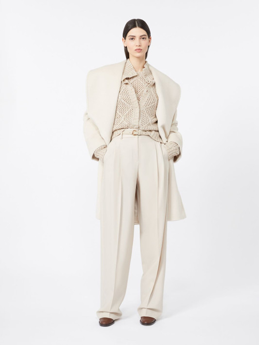 Max Mara Studio - Pantalone Entrata in saglia di lana beige Max Mara Studio - Pantalone Entrata in saglia di lana beige