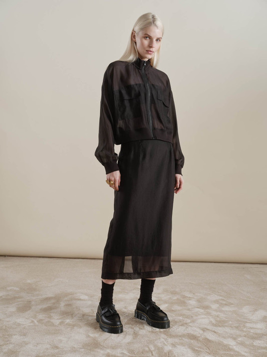 8PM - Gonna Lilian midi in organza nera 8PM - Gonna Lilian midi in organza nera