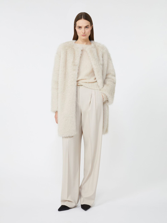 Max Mara Studio - Cappotto Eros in tessuto effetto faux fur mastice Max Mara Studio - Cappotto Eros in tessuto effetto faux fur mastice