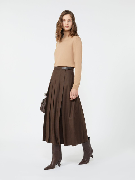 Max Mara Weekend - Gonna Fastoso portafoglio in lana cioccolato Max Mara Weekend - Gonna Fastoso portafoglio in lana cioccolato