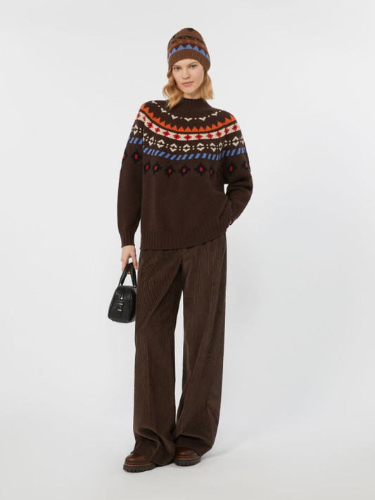 Max Mara Weekend - Maglia Hardy in lana jacquard cioccolato Max Mara Weekend - Maglia Hardy in lana jacquard cioccolato