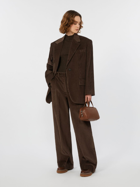 Max Mara Weekend - Pantalone ampio Tania in velluto a coste cioccolato Max Mara Weekend - Pantalone ampio Tania in velluto a coste cioccolato