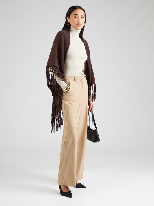 Max Mara Weekend - Scialle Tornado in lana con frange cioccolato Max Mara Weekend - Scialle Tornado in lana con frange cioccolato