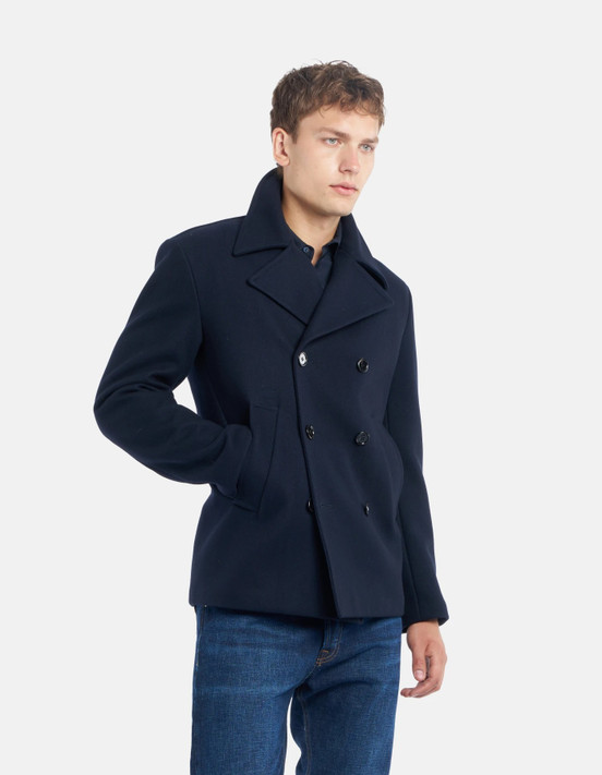 Dondup - Peacoat doppiopetto regular in panno lana cashmere blu Dondup - Peacoat doppiopetto regular in panno lana cashmere blu