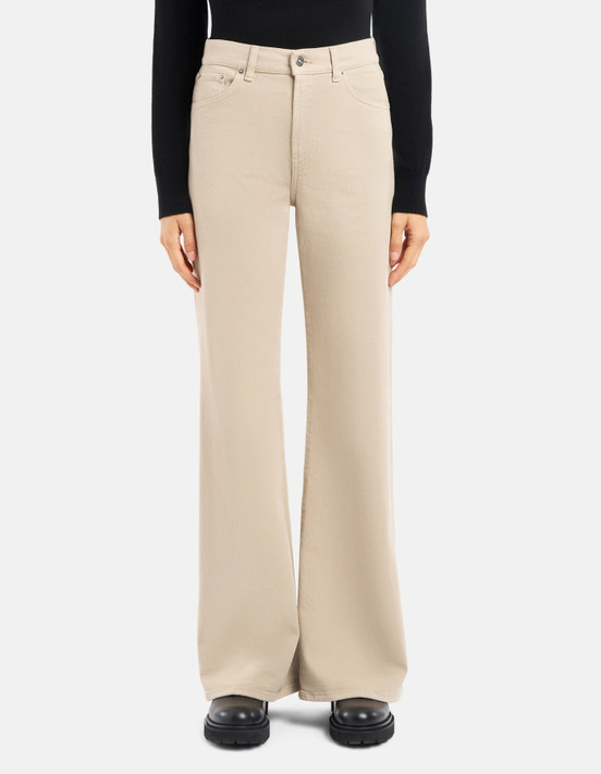 Dondup - Jeans Amber wide leg in bull stretch panna Dondup - Jeans Amber wide leg in bull stretch panna