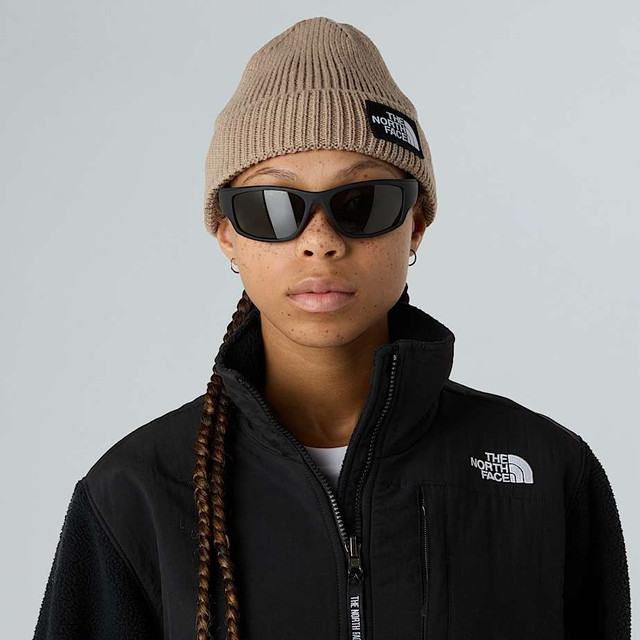 The North Face - Berretto con risvolto e logo box TNF Mushroom Grey The North Face - Berretto con risvolto e logo box TNF Mushroom Grey
