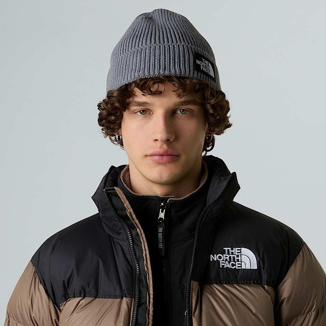 The North Face - Berretto con risvolto e logo box TNF Medium Grey Heather The North Face - Berretto con risvolto e logo box TNF Medium Grey Heather