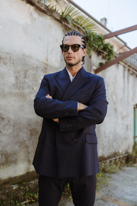 Golden Goose - Blazer doppiopetto da uomo in lana colore blu notte Golden Goose - Blazer doppiopetto da uomo in lana colore blu notte