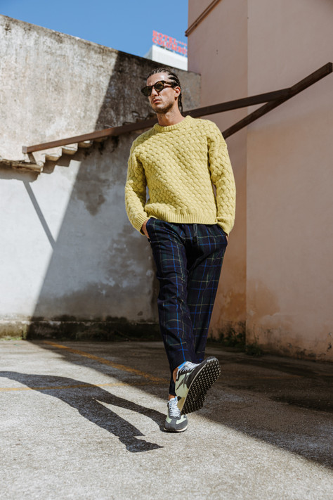 Golden Goose - Marathon Uomo con tomaia in nylon verde e stella nera Golden Goose - Marathon Uomo con tomaia in nylon verde e stella nera